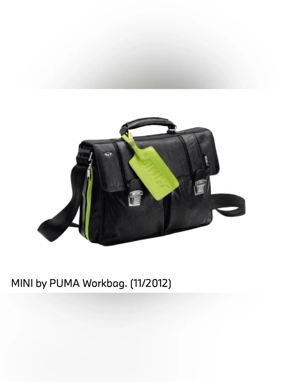 Puma Black Leather Belt with Silver-Tone Buckle